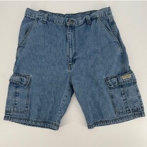 Vintage Wrangler‎ Denim Cargo Shorts Jorts Baggy Skater Y2K Grunge Size 36